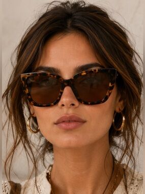 NWOT J. Crew Tortoiseshell Oversized Cat-Eye Sunglasses with Brown Lenses